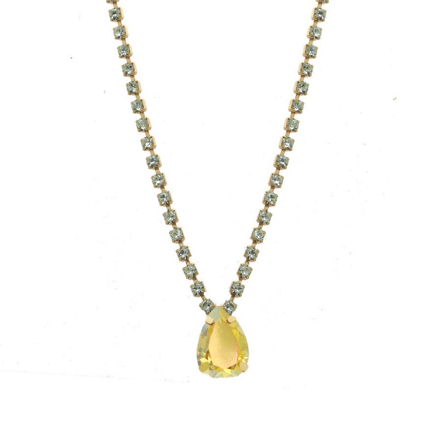 TOVA-Milli Necklace in Watermelon: Chrysolite/ Citrus Lime Brandy