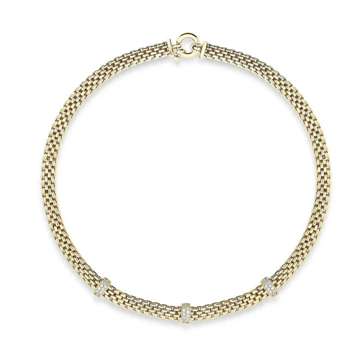 Oro Link Station Necklace in Yellow