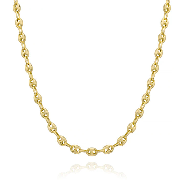 Small Flat Coffee Bean Necklace in Yellow