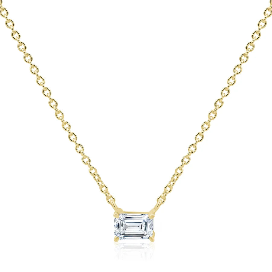 MISS MIMI-4mm Emerald Cut Necklace in Yellow