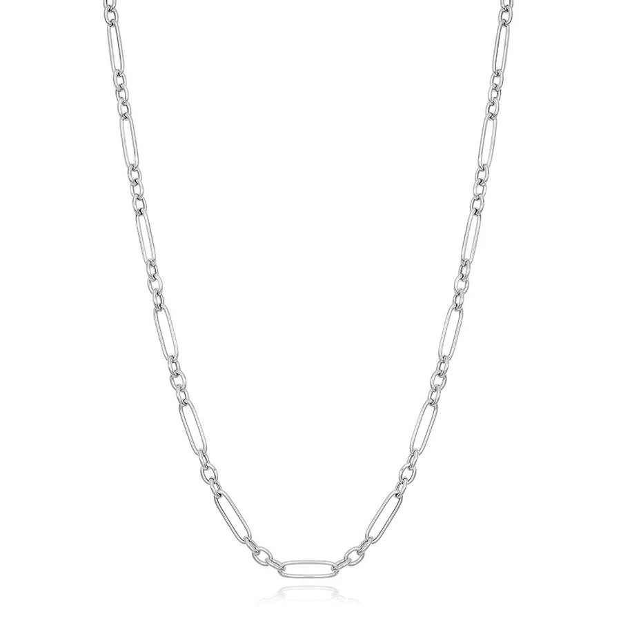 MM-Small Tube Paperclip Necklace in White