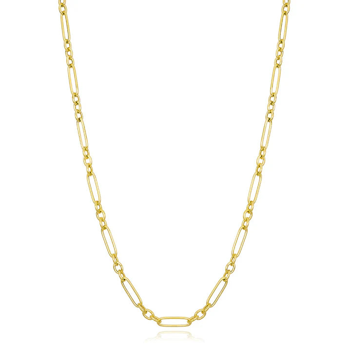 Small Tube Paperclip Necklace in Yellow