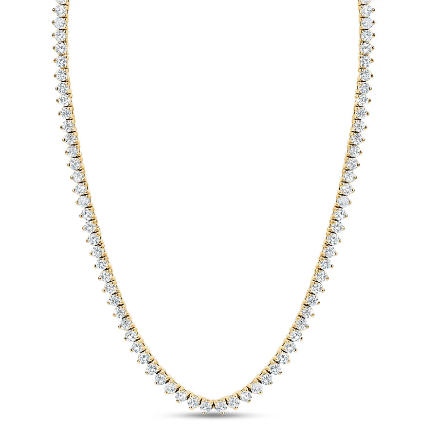 3 Prongs 2.5mm Tennis Necklace in Yellow