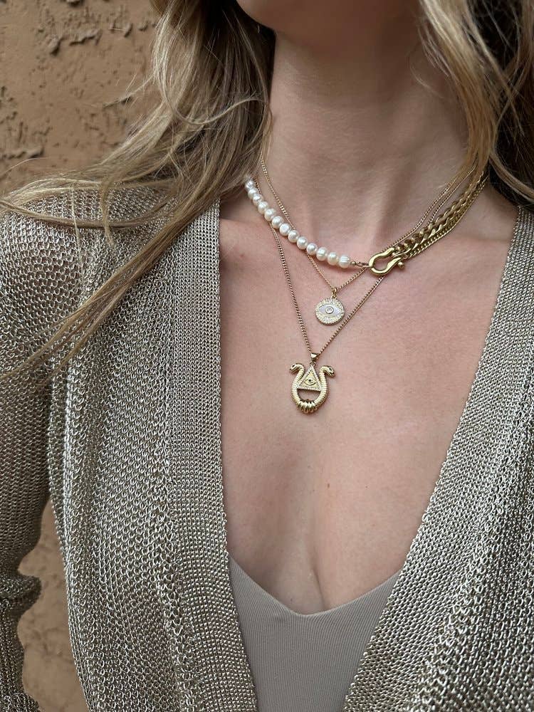 RN-SHACKLE DUO: PEARL NECKLACE