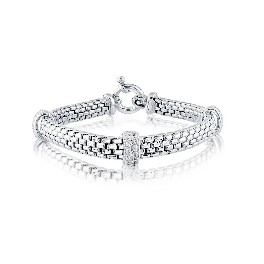 MISS MIMI-Oro Link Station Bracelet in White