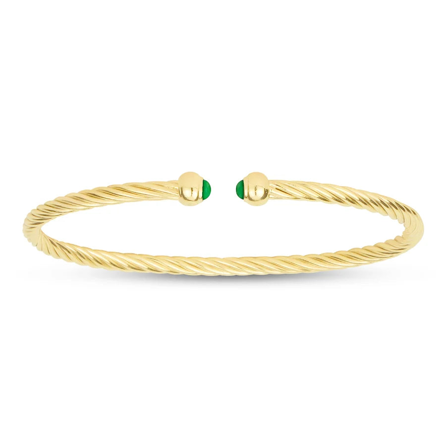 MISS MIMI-Green Mini Twist Bangle in Yellow
