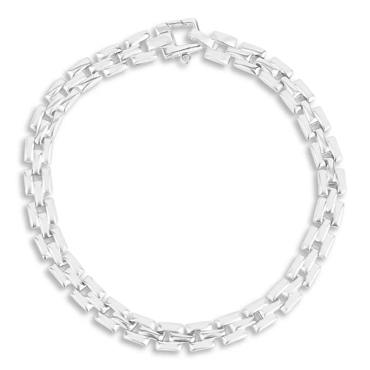 Plain Square Link in Bracelet in White