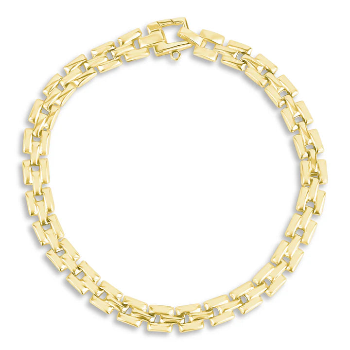 Plain Square Link in Bracelet in Yellow