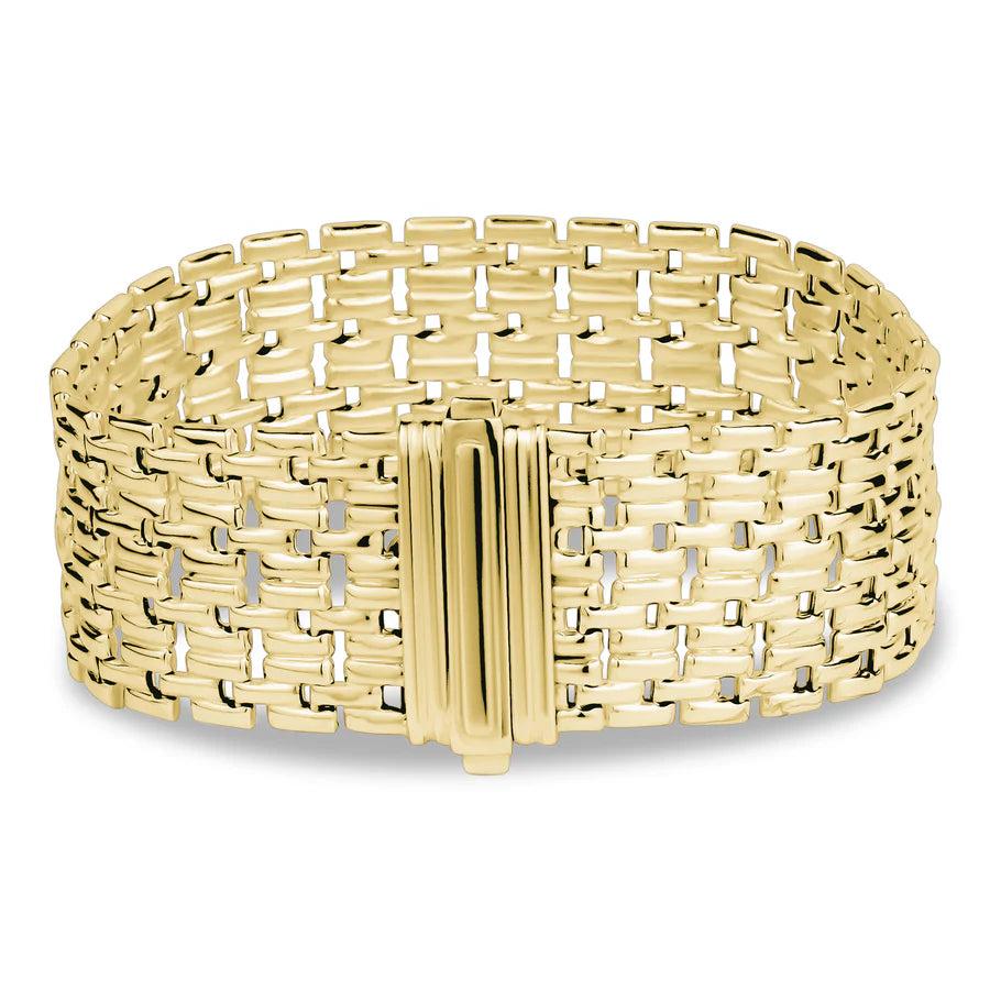 MM-20mm Plain Square Link in Bracelet in Yellow