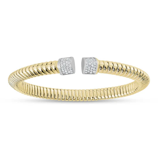 GROOVED BANGLE IN YELLOW