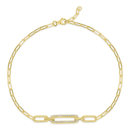 Rope Chain Link Bracelet in Yellow
