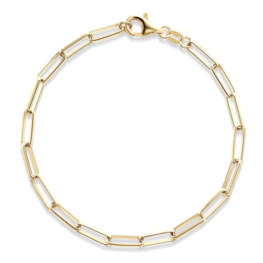 MM-Paper Clip Fine Link Bracelet in Yellow