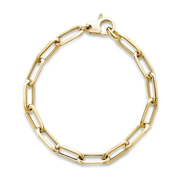 Thick Paper Clip Link Bracelet in Yellow