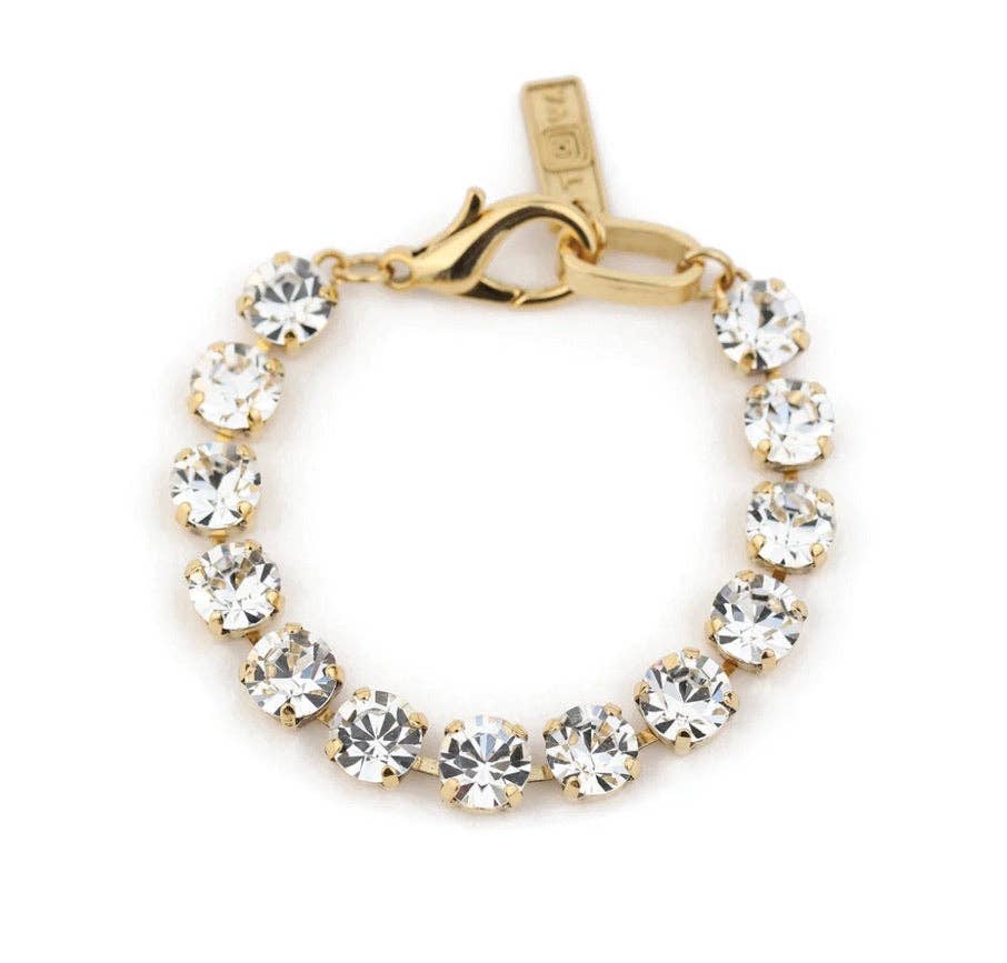 TOVA-Izzy Bracelet Antique Gold: Clear / Medium: 7"