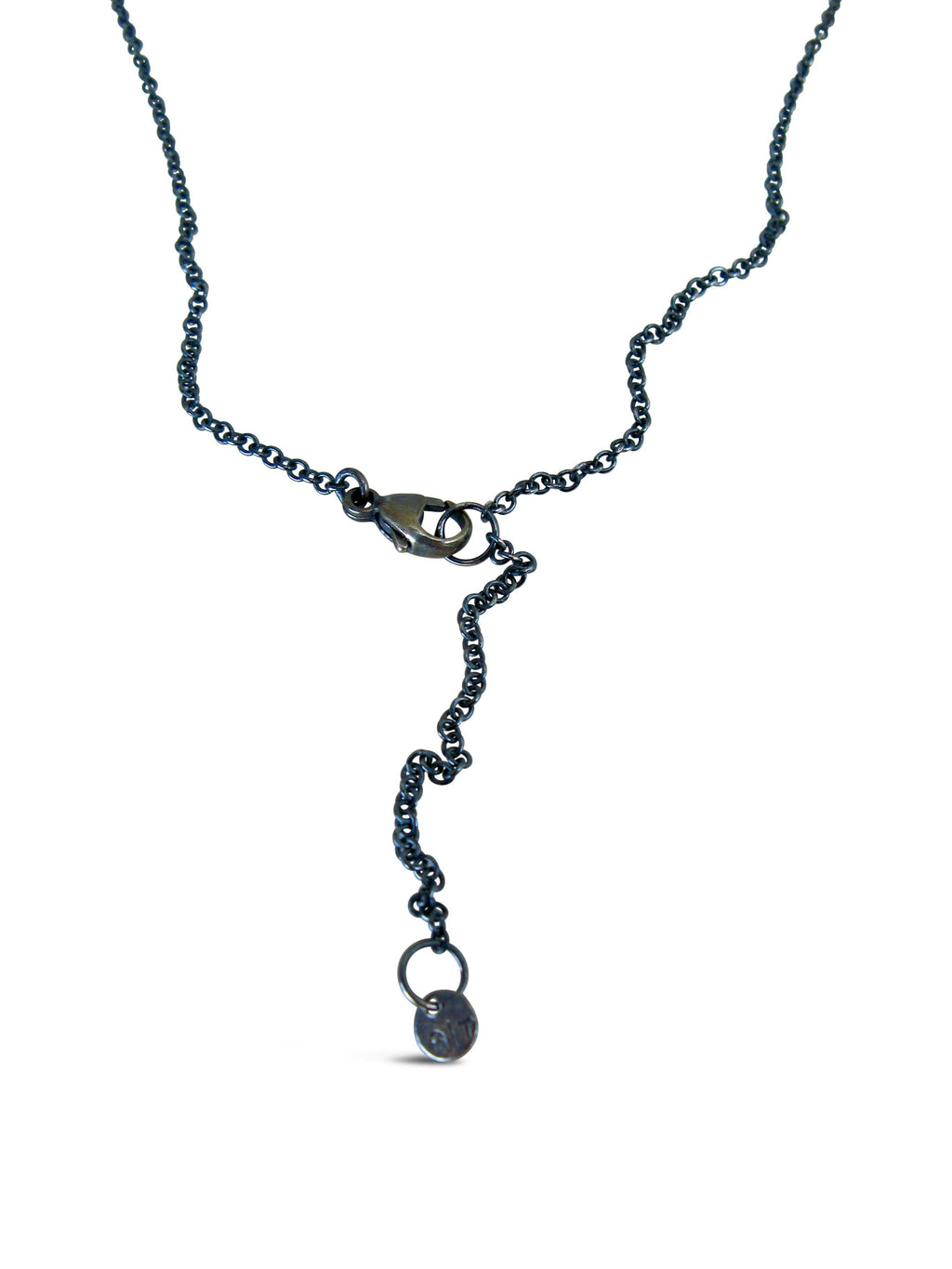 ATS-Crescent Rim Drop Necklace: Sky blue kyanite