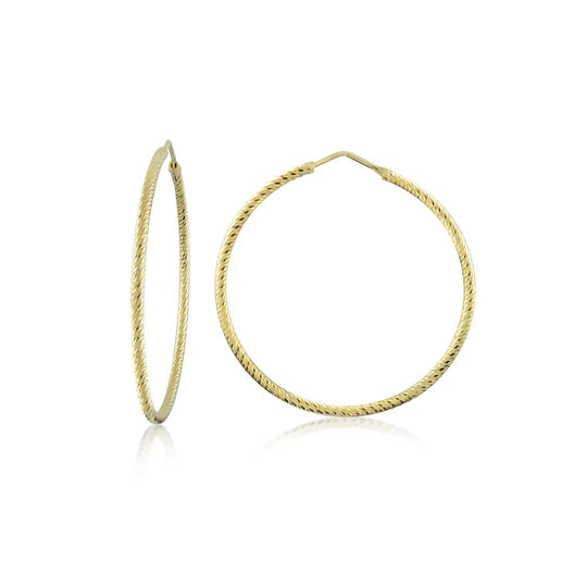 Large Diamond Cut Hoops in Yellow