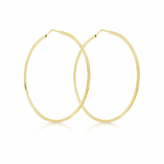 XXL Diamond Cut Hoops in Yellow
