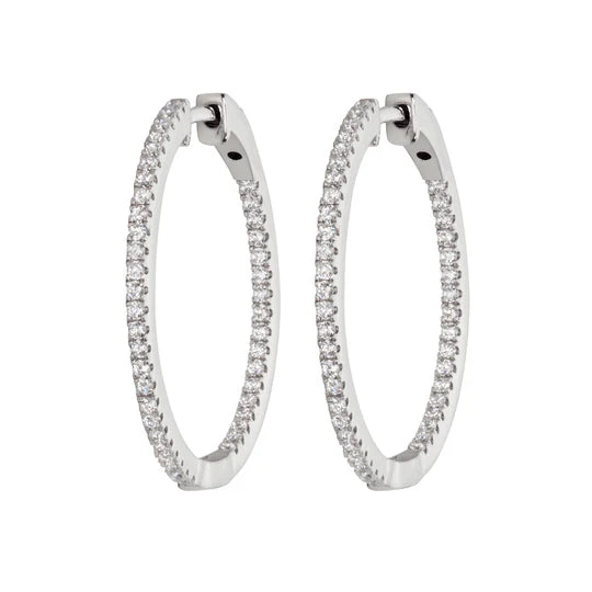 Medium Inside Out Hoop in White