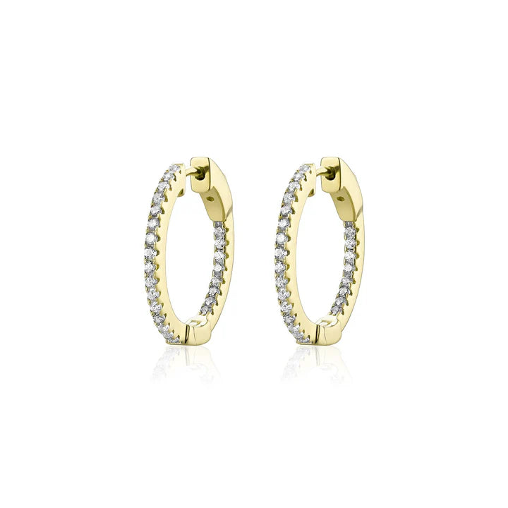 Small Inside Out Hoops in Yellow