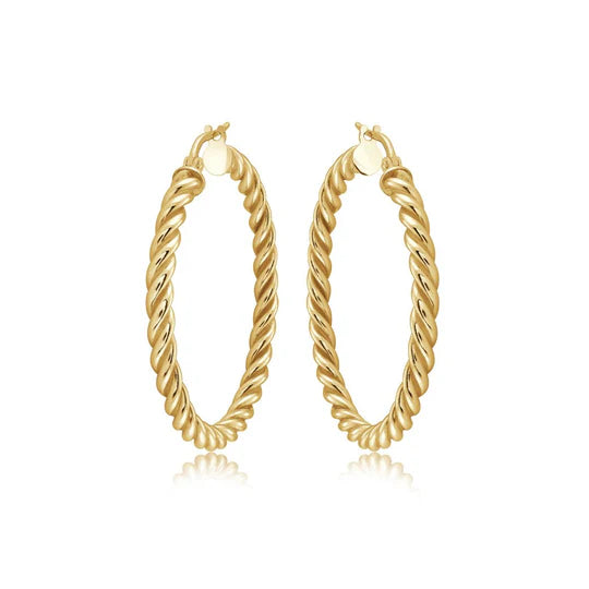 Medium Twist Hoop in Yellow