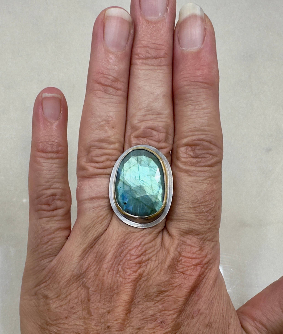 ATS-Large Labradorite Slab Ring
