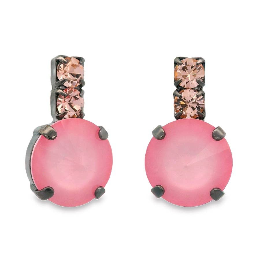 Dee Earrings in Gunmetal: Petal Pink