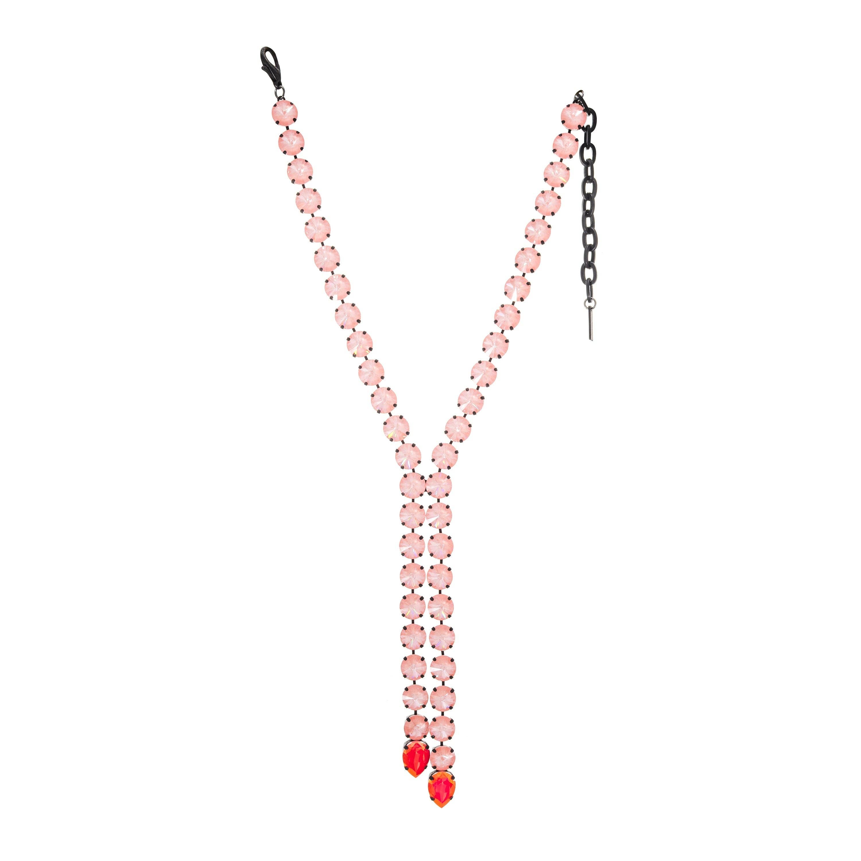TOVA-Split Necklace in Smutt / Flamingo Ignite