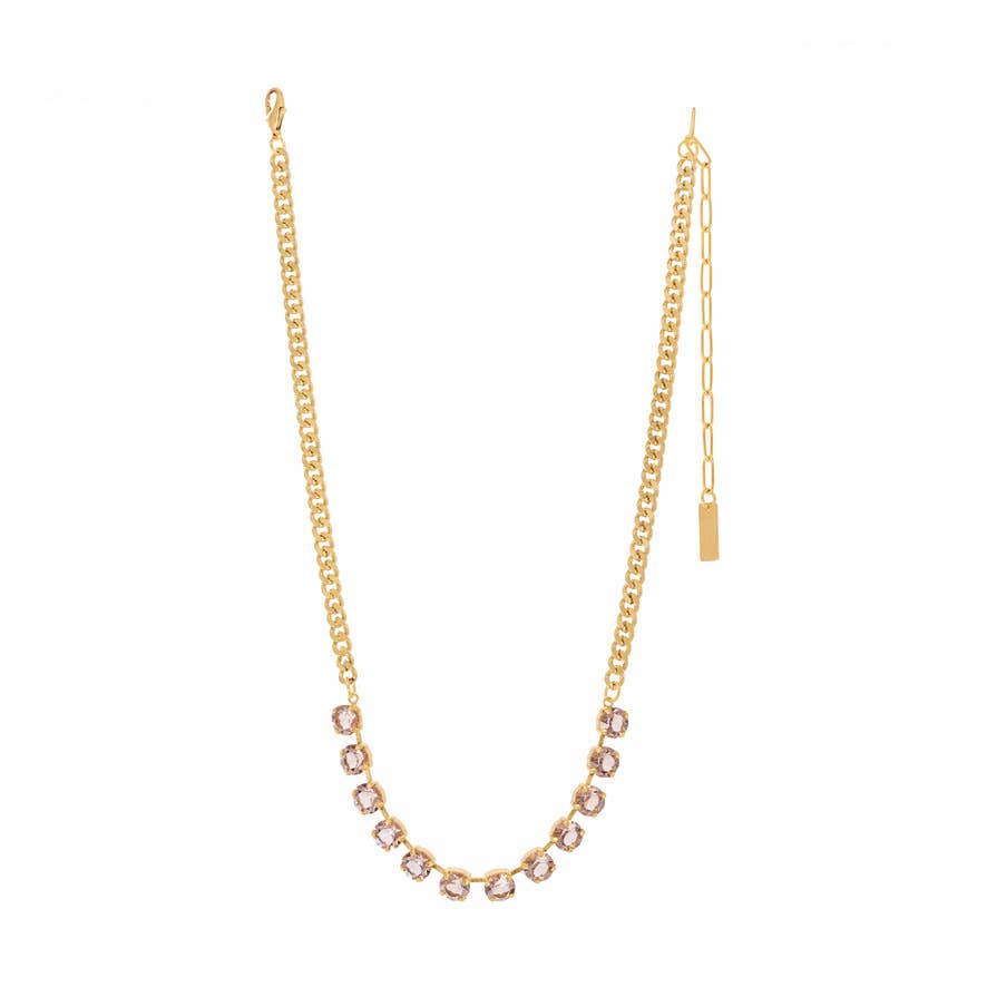 TOVA-Mini Oakland Necklace in Fairy Dust / Unfoiled: Vintage Rose Unfoiled