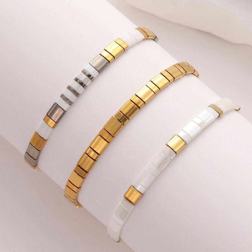 KOSS-Neige - Bracelet de perles: L/XL (17-20 cm)
