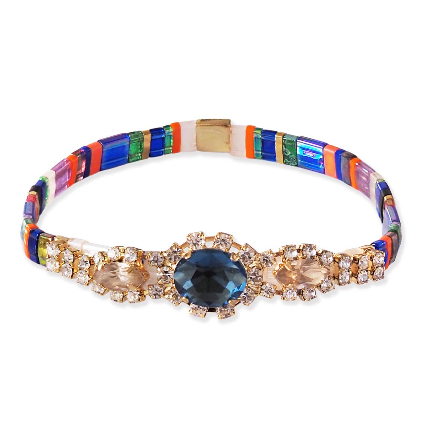 Handmade Bejeweled Tila Beaded Bracelet: Montana-6