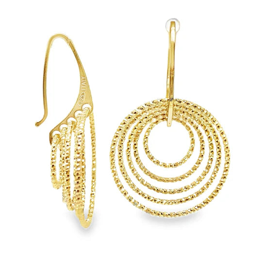 Ash-Gold Textured Hoop Earrings