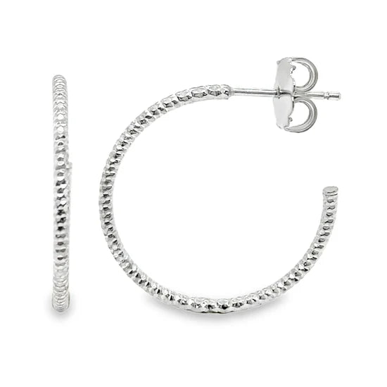 ASH- Silver Textured Hoops