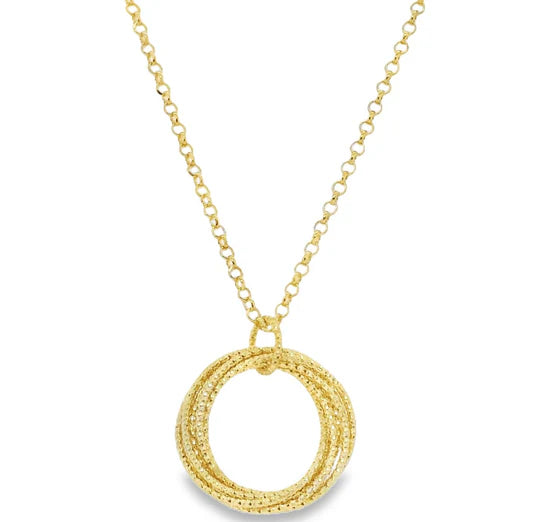 ASH-18K Gold Plated Circles Necklace