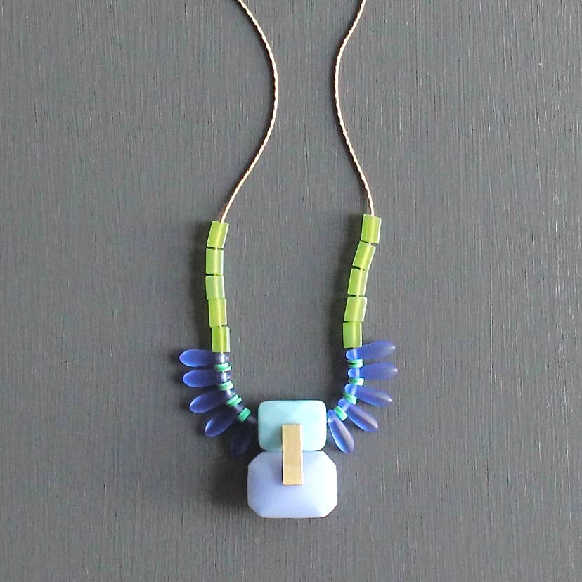 KYL617 vintage glass necklace