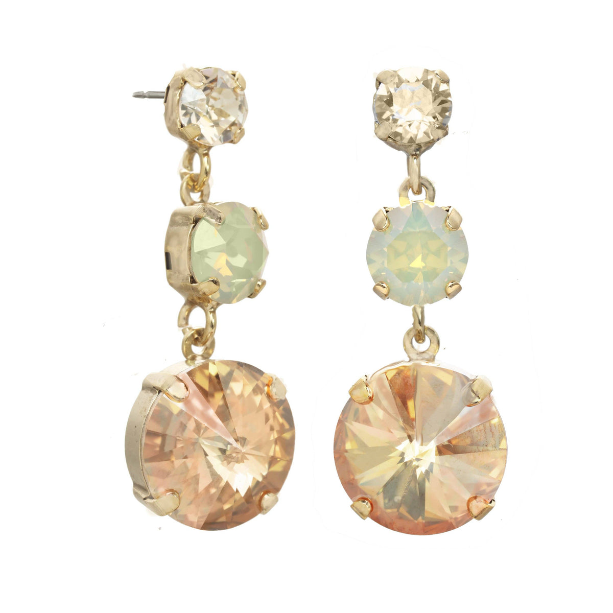 TOVA-Torin Earrings in Antique Gold: Lemon Opal White
