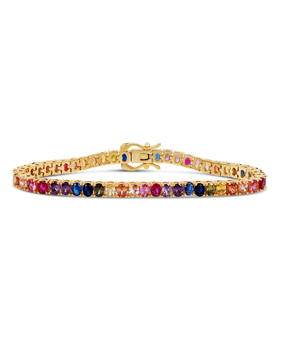 Rainbow Oval Tennis Bracelet