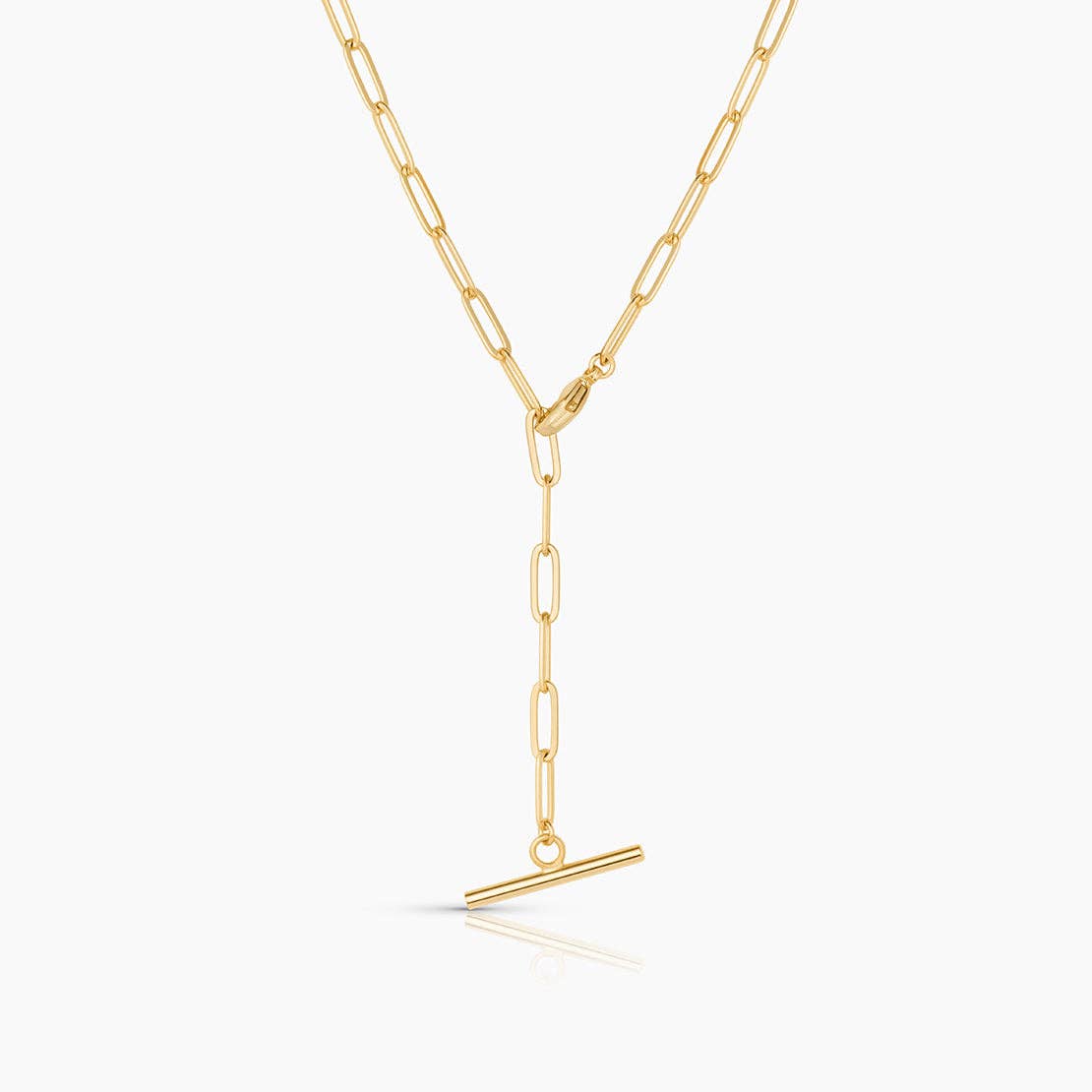 Natalie Lariat Necklace: 14k Gold Plated