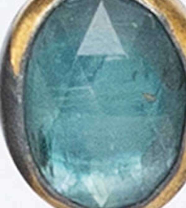 ATS-Crescent Rim Rings: Green kyanite / Medium- 10x 14 stone / East/west direction