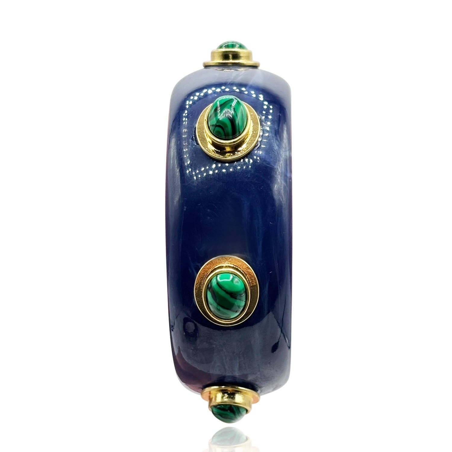 Renee Bangle In Lapis Resin And Malachite Stones