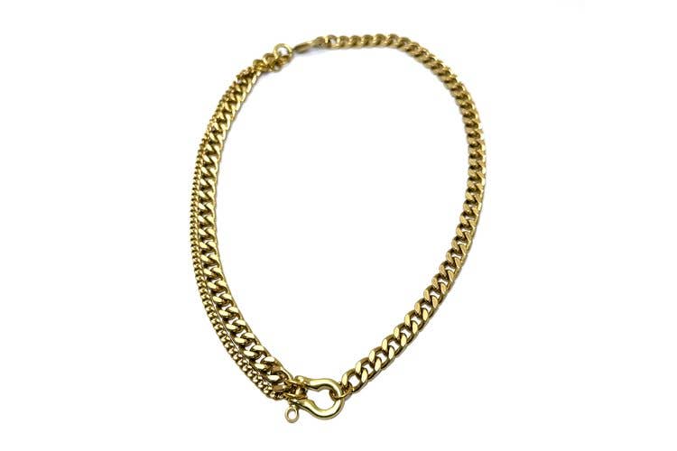 RN-SHACKLE DUO: ALL BRASS NECKLACE
