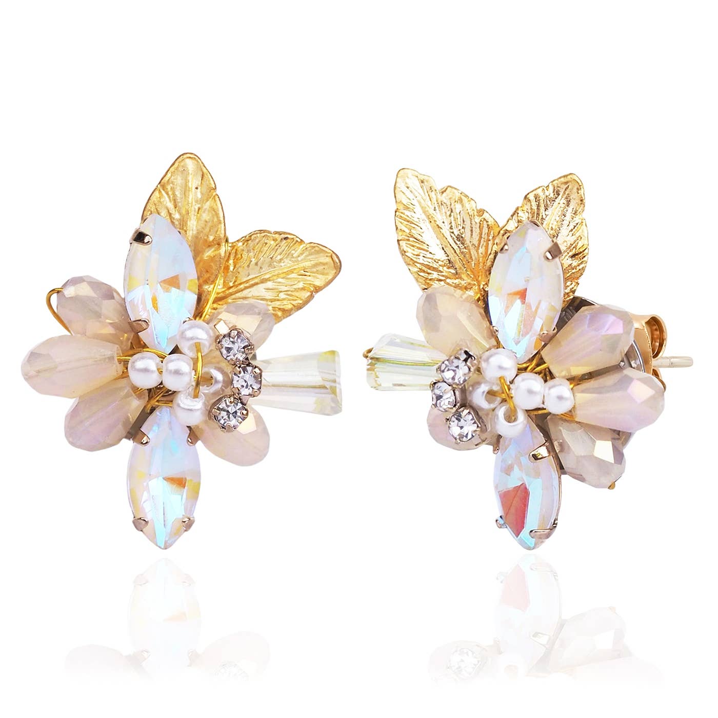 Iridescent Corsage Cluster Studs