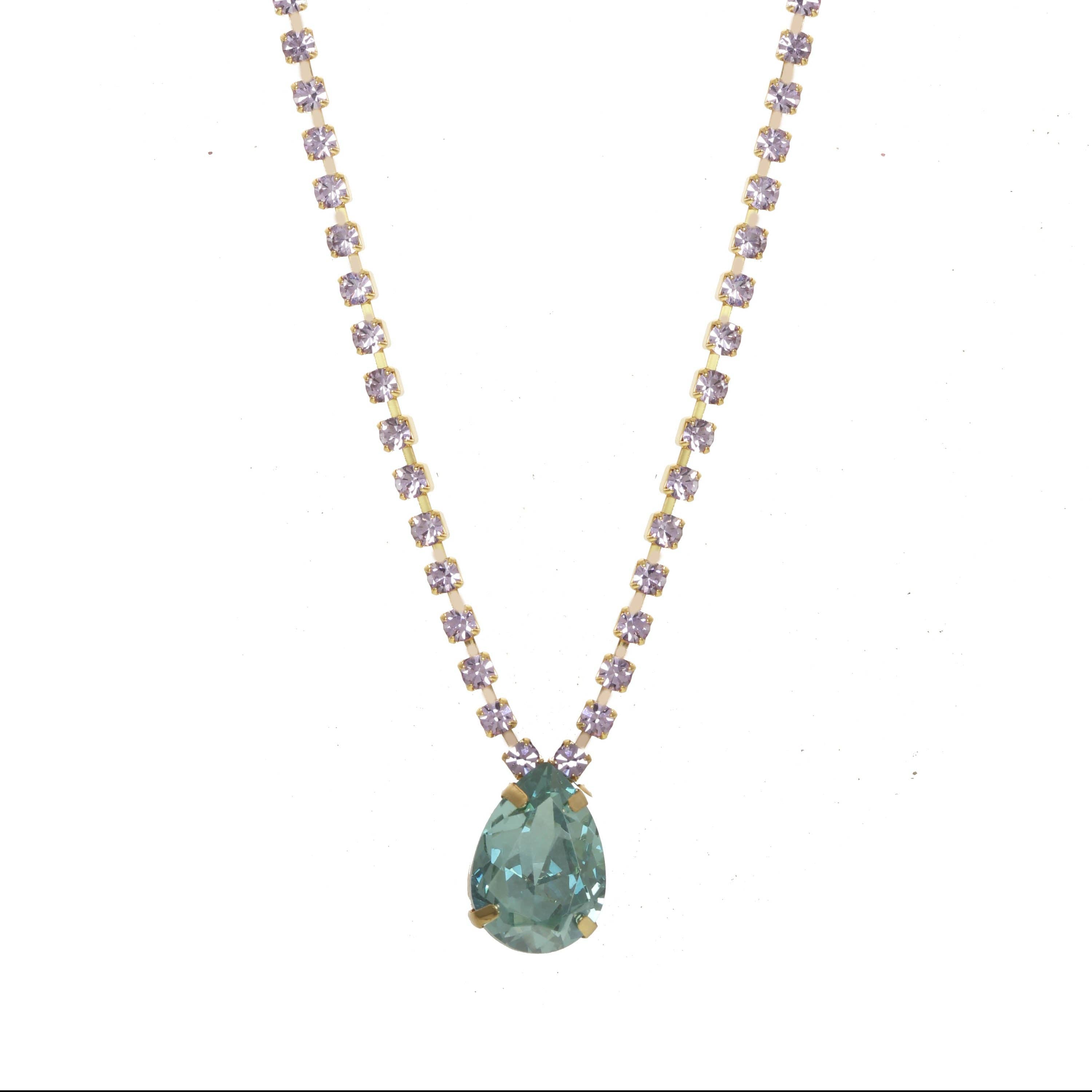 TOVA-Milli Necklace in Watermelon: Lilac/ Aqua Champagne