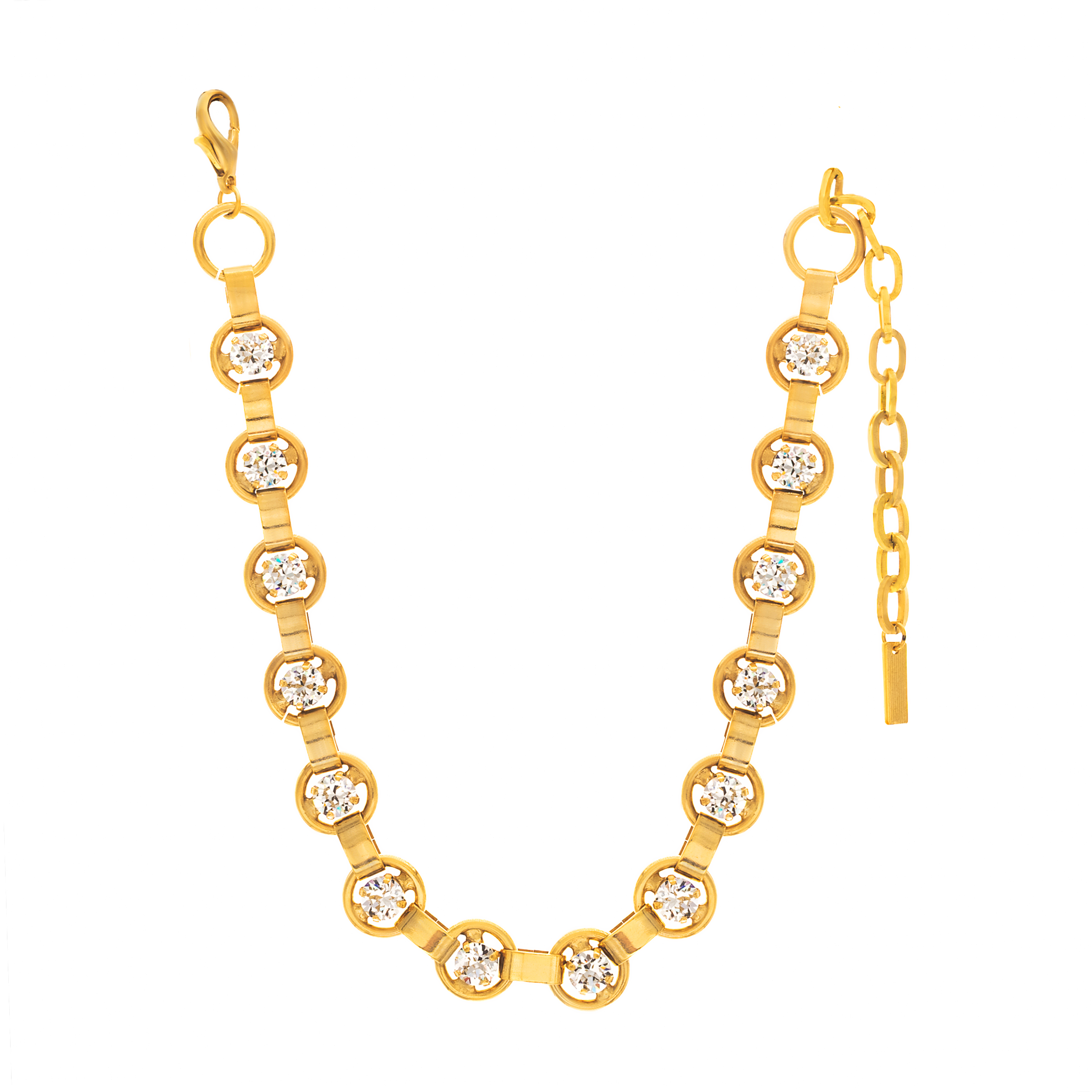 TOVA-Link Necklace in Antique Gold / Clear