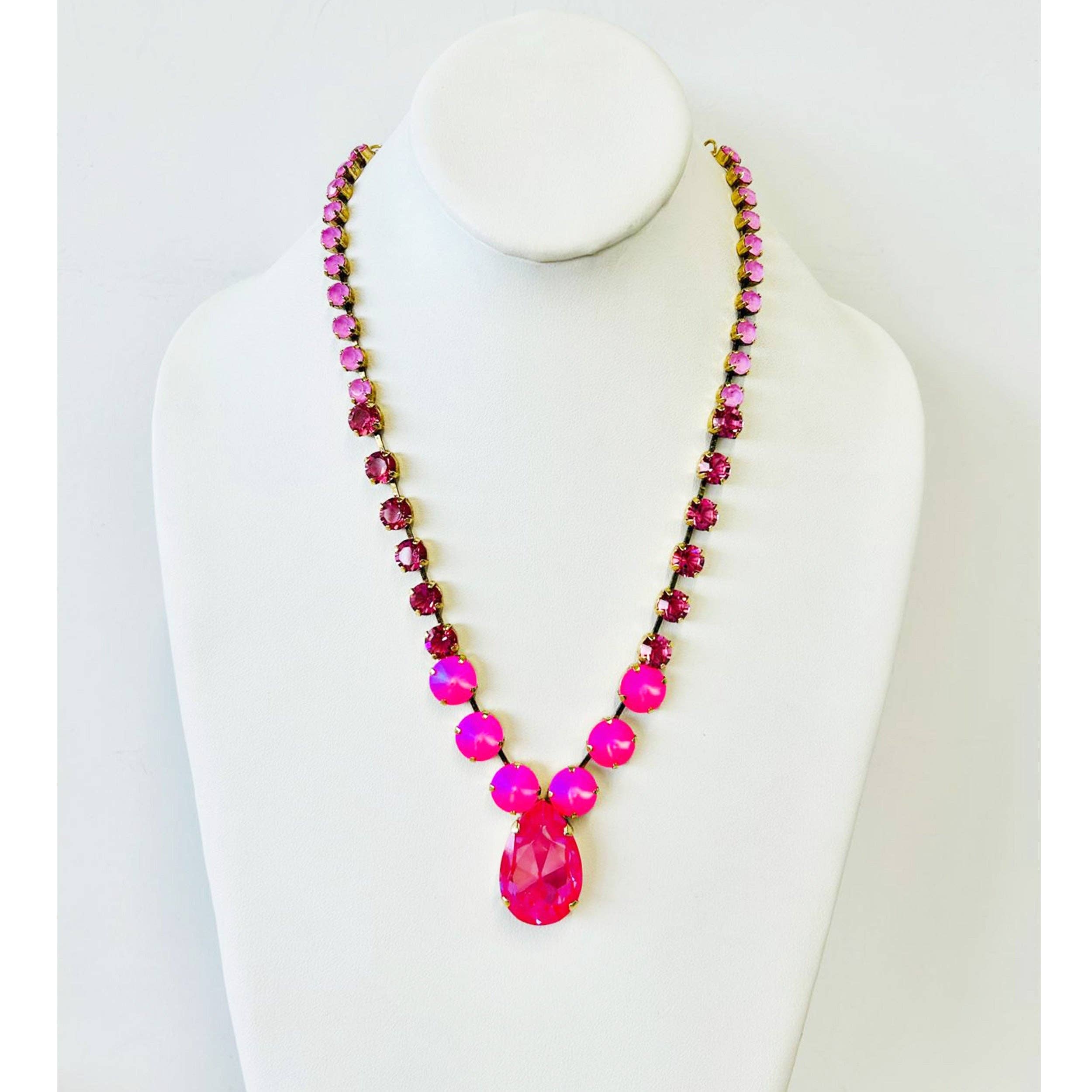 TOVA-Dolly Necklace in Pink Posie