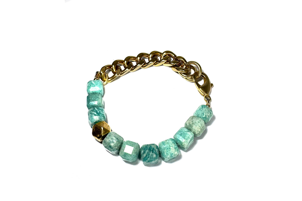 RN-REMIX: AMAZONITE CUBES BRACELET