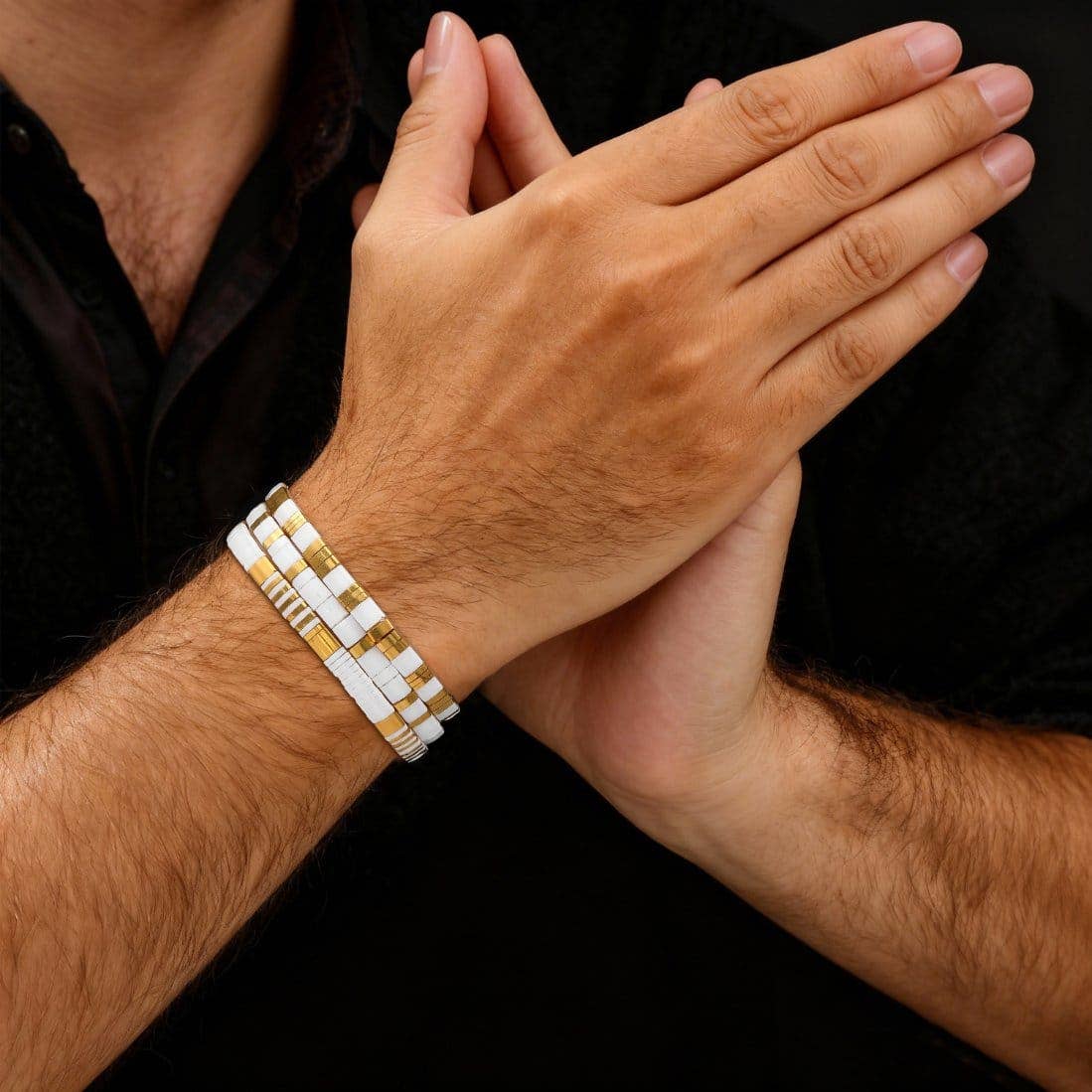 KOSS-Parure Gotha - Bracelets de Perles (Pour Lui): M (17-20 cm)
