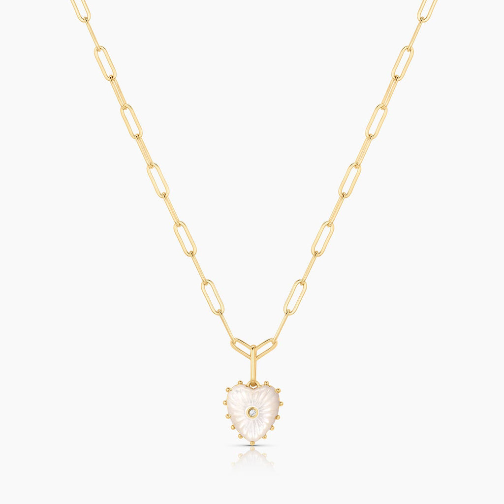 Isabel Mother of Pearl Heart Necklace