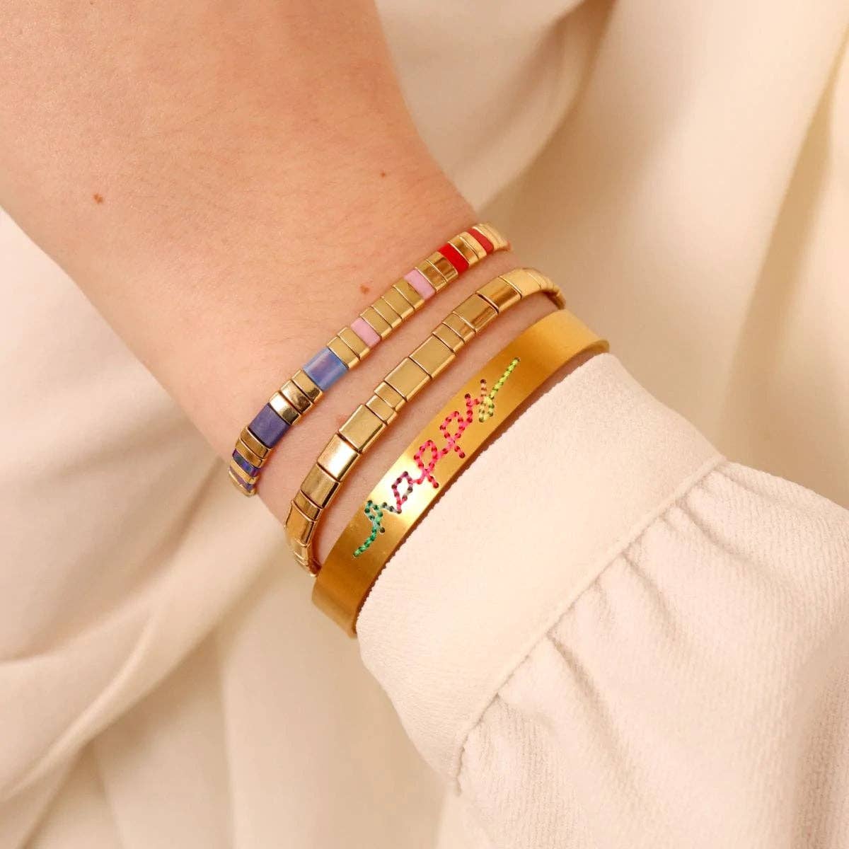 Or - Bracelet de Perles
