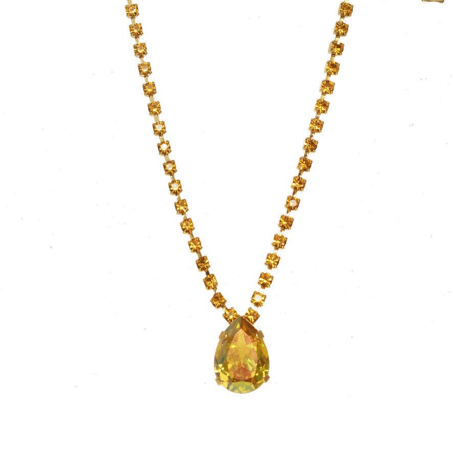TOVA-Milli Necklace in Watermelon: Light Topaz / Citrus Lime Brandy