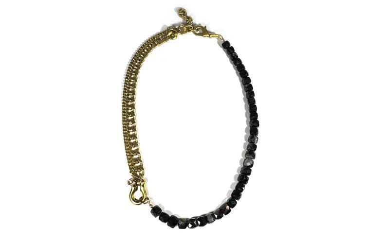 RN-SHACKLE DUO: BLACK TOURMALINE NECKLACE